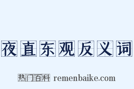夜直东观反义词是什么意思的图片